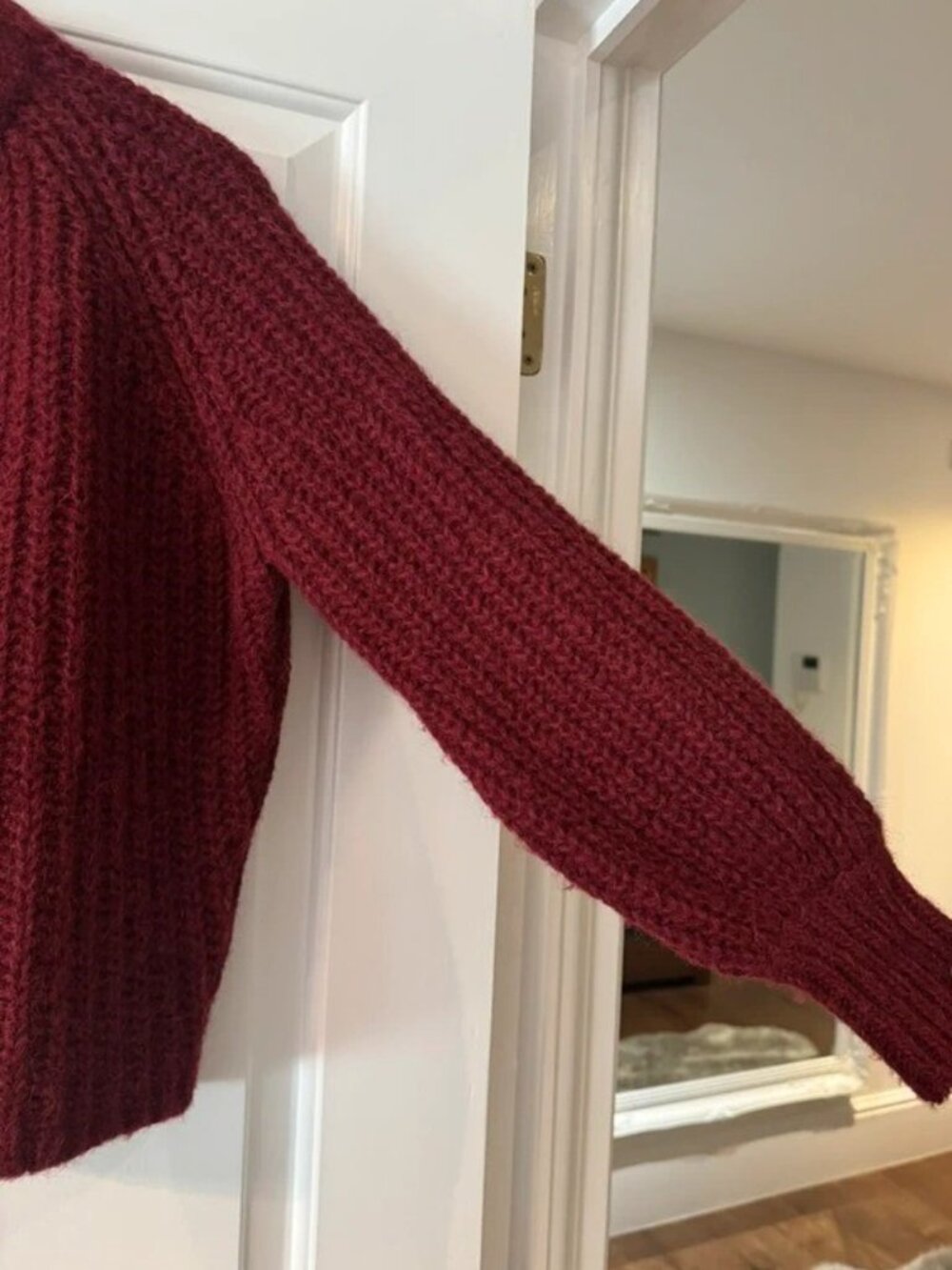 Sezane Emile Wool Alpaca Cardigan Burgundy Size XXS - Picture 6 of 7
